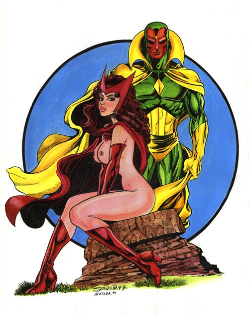 avengers breasts marvel nude nude_female scarlet_witch steven_setzer vision wanda_maximoff