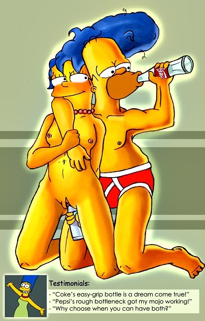 anal_insertion coca-cola homer_simpson marge_simpson pepsi the_simpsons yellow_skin