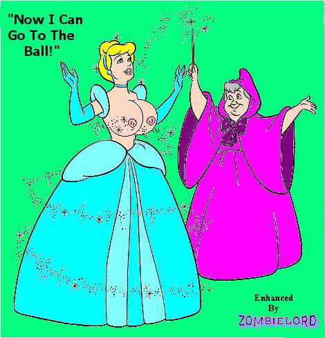 big_breasts breasts cinderella cinderella's_fairy_godmother disney dress growth magic princess_cinderella zombielord