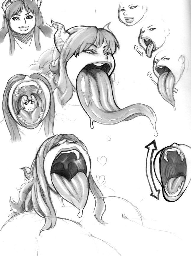 alyss big_mouth chubby demon female hair horn lips long_tongue maw_shot nitrotitan not_furry size_difference swallowing tongue vorarephilia vore