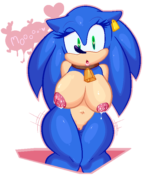 &lt;3 &lt;3_eyes 1girl alpha_channel anthro bell_collar big_breasts breasts collar cowbell crossgender dialogue ear_tag eulipotyphlan eyelashes furry green_eyes hands_behind_back hedgehog knees_together lactating looking_at_viewer mammal navel nude open_mouth pussy sega simple_background sonic_the_hedgehog sound_effects standing thanu thick_thighs transparent_background