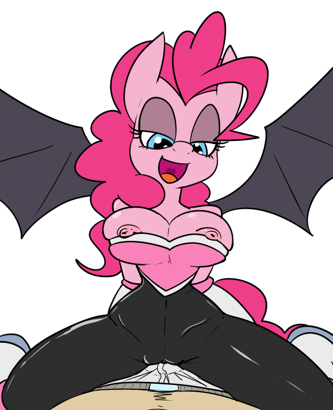 breasts cosplay crossover equine female friendship_is_magic furry hair horse my_little_pony pink_hair pinkie_pie pinkie_pie_(mlp) pony reiduran rouge_the_bat rouge_the_bat_(cosplay) sega solo sonic_(series) wings