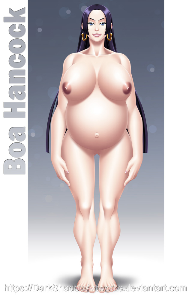 areolae big_breasts boa_hancock breasts female idarkshadowi_(artist) nipples nude one_piece pregnant pussy solo tattoo