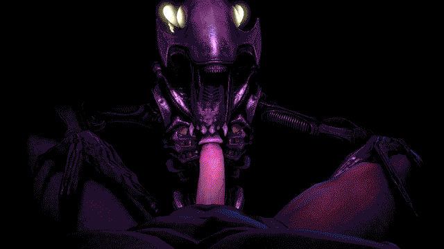 2013 3d alien alien_(franchise) animated doge_(artist) erection fellatio gif human male mouth_in_mouth nude open_mouth oral oral_sex penis sex source_filmmaker teeth xenomorph xenospitter