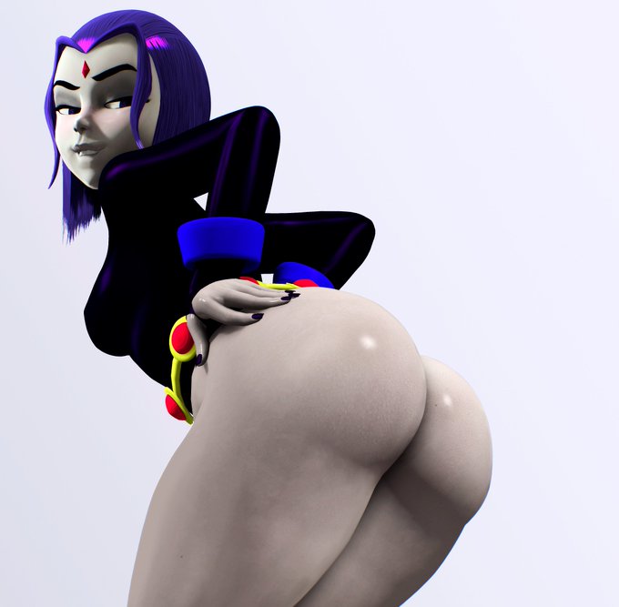 1girl 3d ass big bubble_ass bubble_butt dat_ass dc_comics goth hand_on_ass hand_on_hip looking_back marianart older older_female pawg purple_hair rachel_roth raven_(dc) tagme teen_titans thick_ass thick_thighs young_adult young_adult_woman