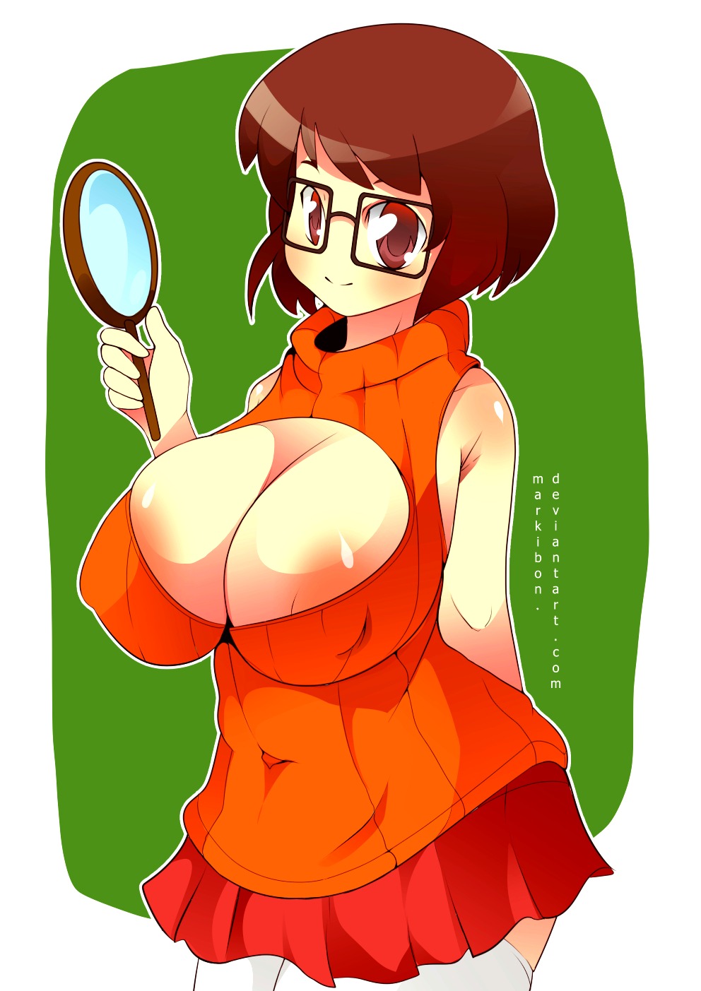 areola_slip big_breasts breasts cleavage cleavage_cutout scooby-doo stockings tagme velma_dinkley