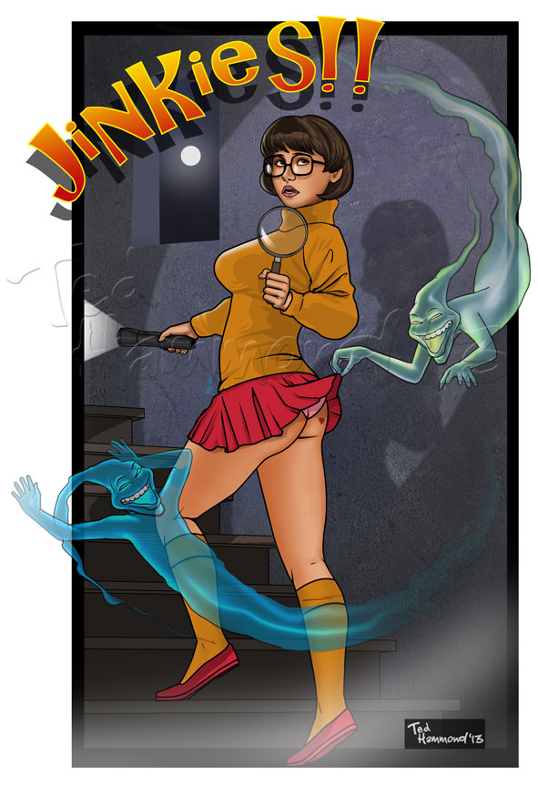 ass assisted_exposure brown_eyes brown_hair flashlight full_moon funny ghost heart jinkies! looking_back looking_up magnifying_glass monster nerd scooby-doo short_hair skirt skirt_lift smile surprise tattoo velma_dinkley