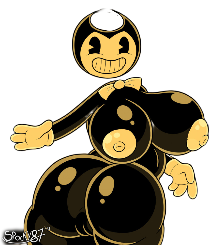 bendy_(bendy_and_the_ink_machine) bendy_and_the_ink_machine big_ass big_breasts roblofanflation spocky87 transparent_background