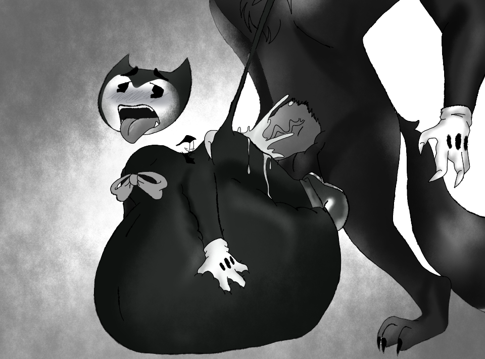 bendy bendy_(bendy_and_the_ink_machine) bendy_and_the_ink_machine boris_th_wolf cumflation inflation roblofanflation unknown_artist