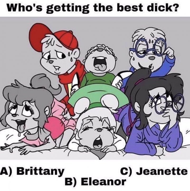 alvin_and_the_chipmunks alvin_seville ass_up bedroom brittany_miller chipettes chipmunk doggy_position eleanor_miller furry glasses jeanette_miller no_panties simon_seville skirt_lift sweatdrop theodore_seville