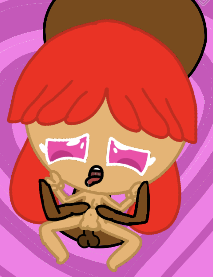 1girl ahegao bulge cookie_run cookie_run_kingdom ketchup_cookie male/female older_male riding_penis rough_sex ugly_man unseen_face younger_female