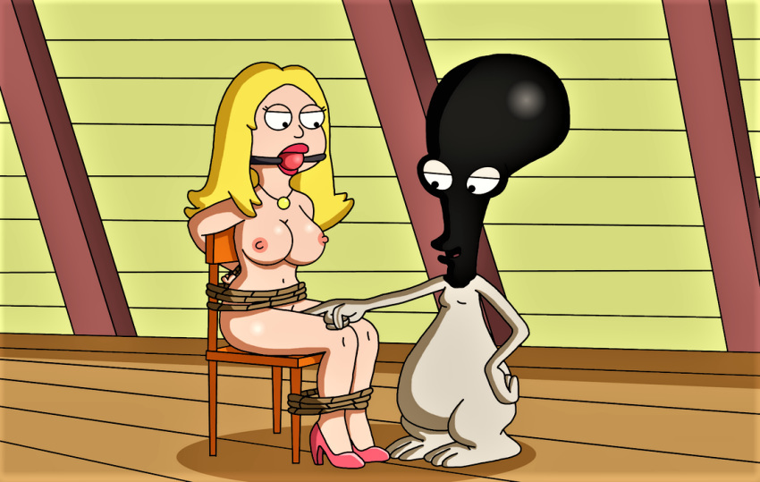american_dad francine_smith roger_(american_dad) rope s&amp;m