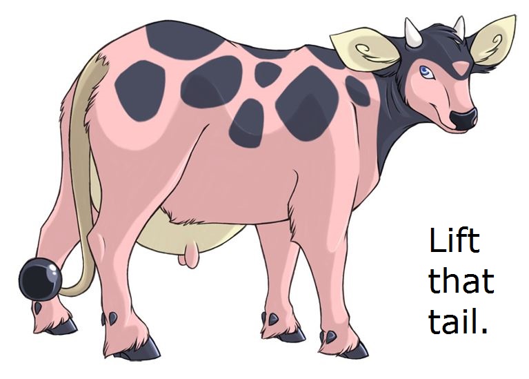 1girl cow miltank pokemon solo udders