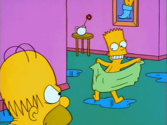ass ass_rub ass_shake bart_simpson gif homer_simpson looking_back nude rub smile the_simpsons towel water yellow_skin