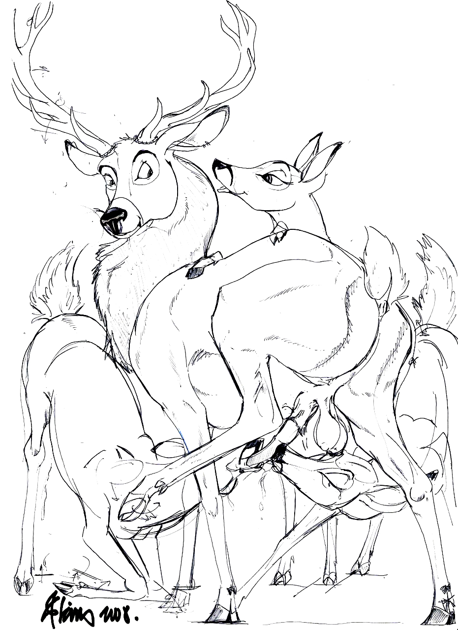 animal_sex bambi deer disney faline klaus_doberman klaus_doberman_(artist)