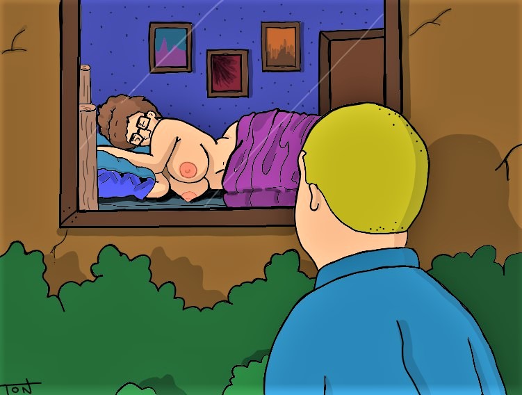bobby_hill erect_nipples glasses huge_breasts king_of_the_hill peggy_hill sleeping