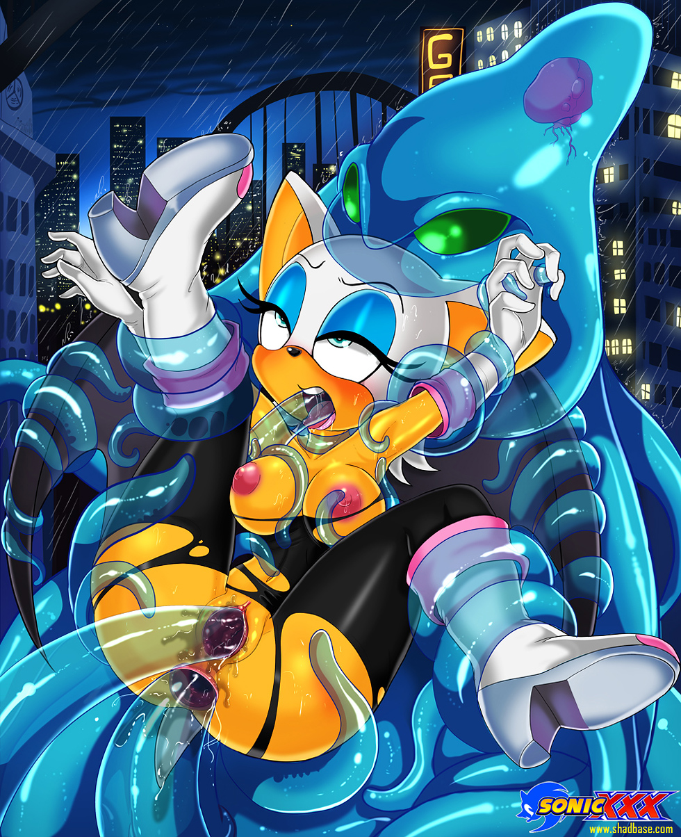 anal anal_penetration anus bat big_breasts blush breasts chaos female forced fucked_silly nipples penetration pussy rouge_the_bat sega shadman sonic sonic_(series) tentacle tentacles text torn_clothes vaginal