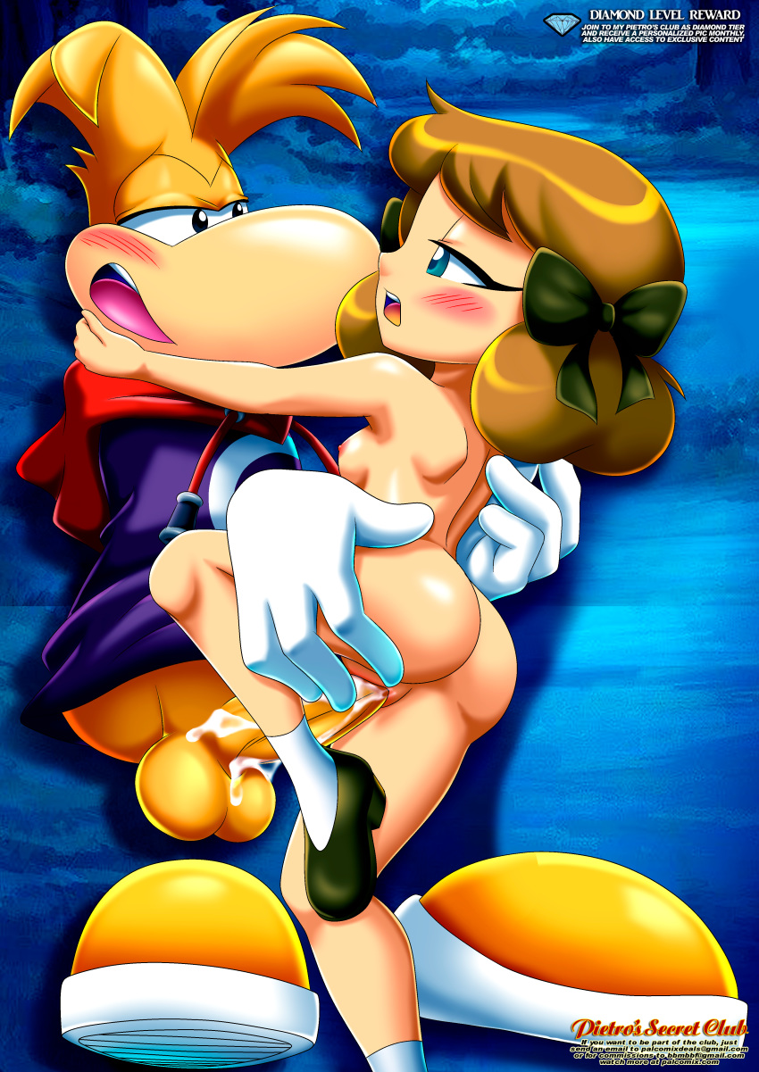 1boy 1girl ass bbmbbf blush character_request female looking_at_partner male male/female nude_female palcomix penis_in_pussy pietro's_secret_club rayman rayman_(character) sex vaginal vaginal_penetration vaginal_sex