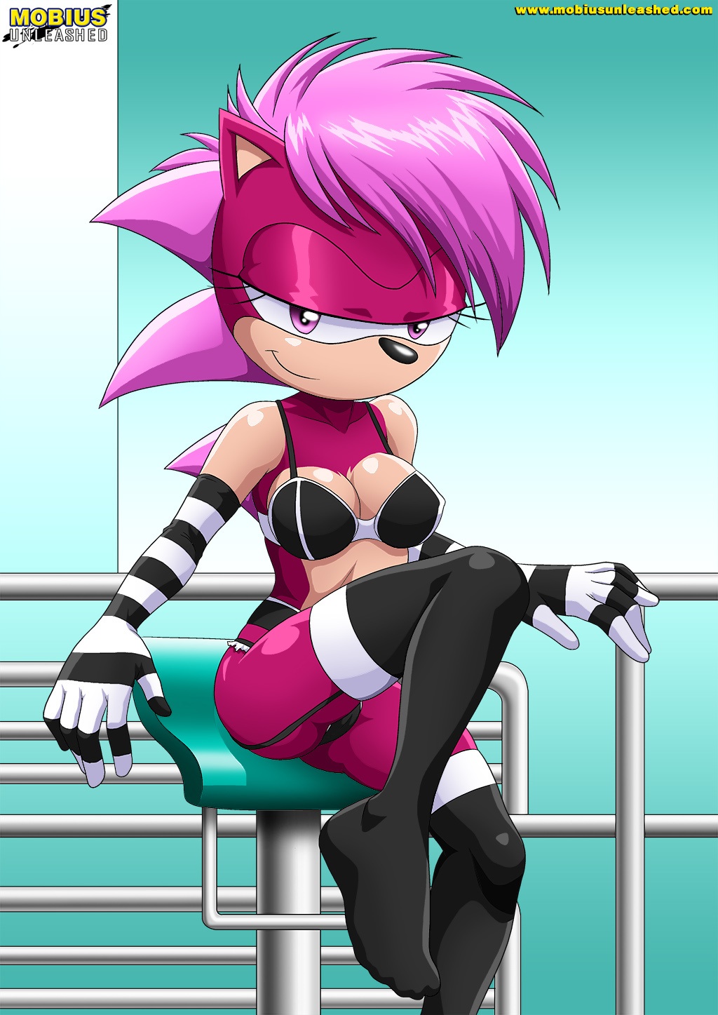 1girl asking_for_it bbmbbf cleavage female_only gloves horny looking_at_viewer mobius_unleashed palcomix purple_eyes sega solo_female sonia_the_hedgehog sonic sonic_(series) sonic_the_hedgehog_(series) sonic_underground stockings