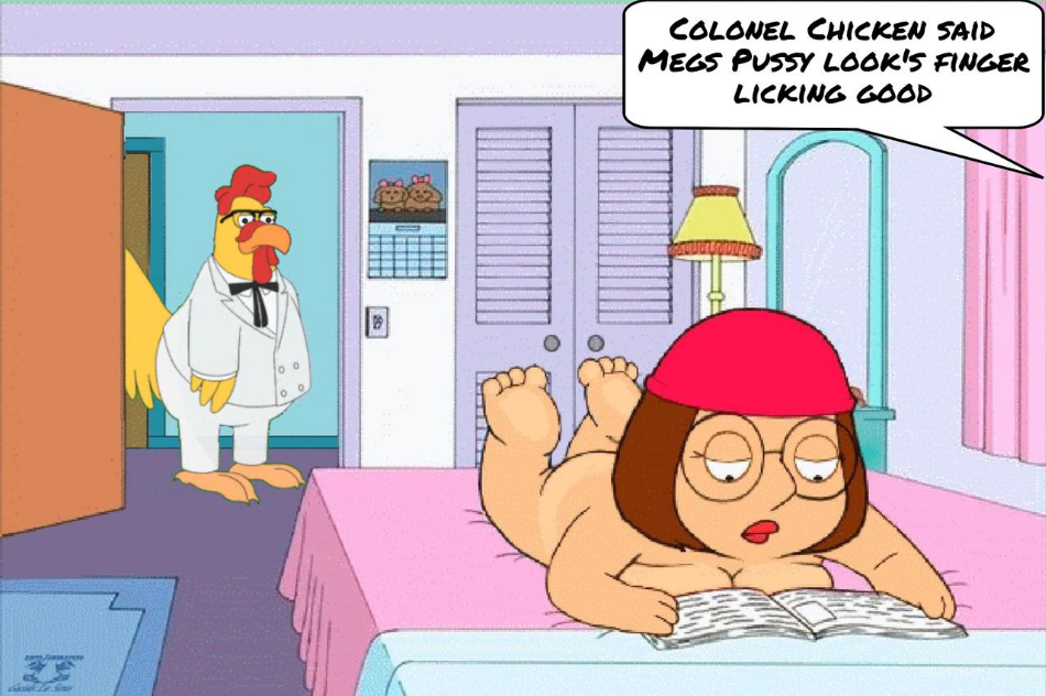 bedroom cleavage colonel_chicken ernie_the_giant_chicken family_guy gp375 imminent_rape imminent_sex meg_griffin nude_female on_bed tan_line