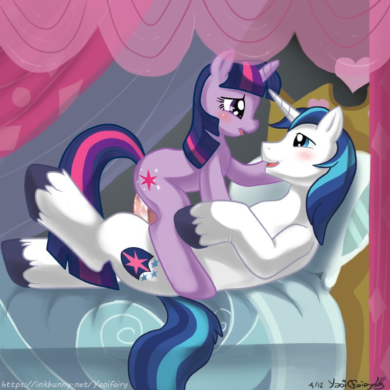 1boy 1girl bed brother_and_sister cutie_mark female friendship_is_magic horn horsecock incest male my_little_pony penis shining_armor twilight_sparkle_(mlp) web_address web_address_with_path