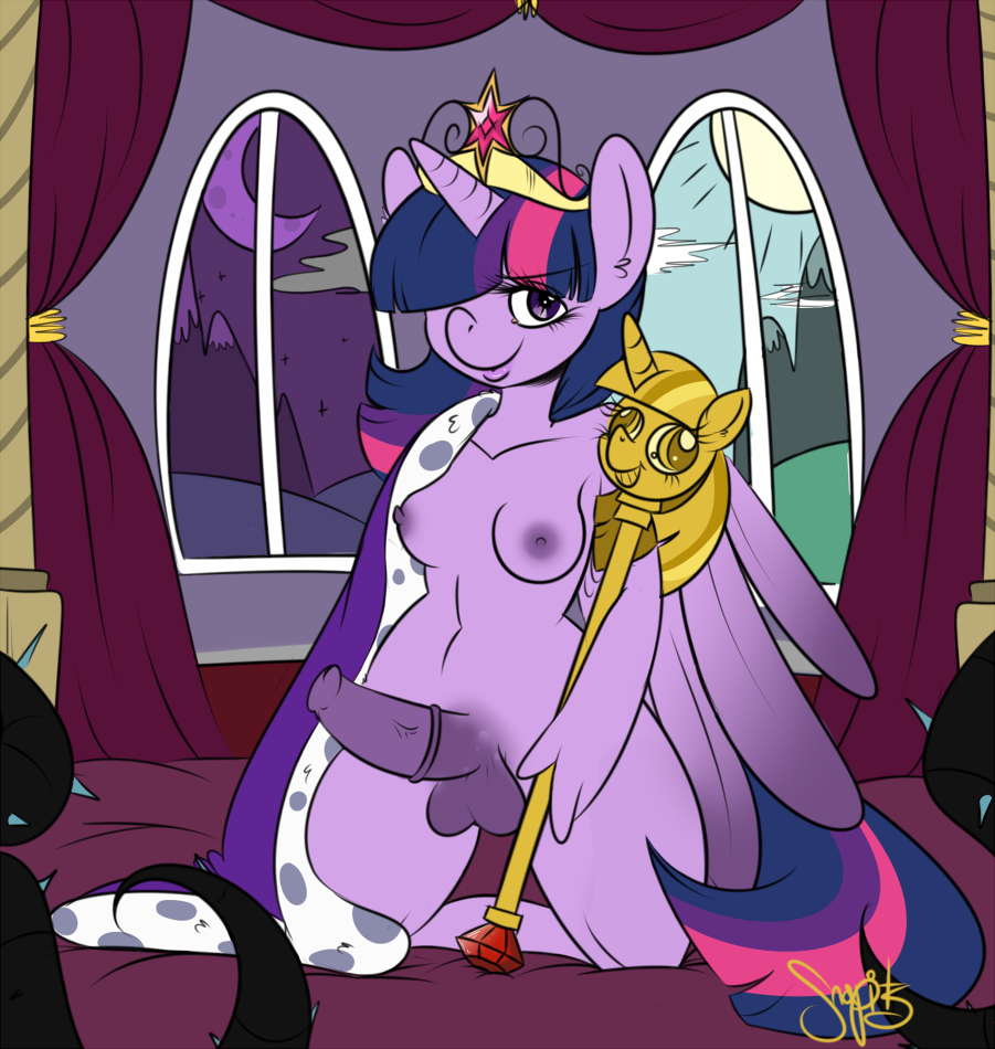 2014 areolae breasts equine friendship_is_magic fur futanari hair horn horse my_little_pony nipples penis pony purple_eyes purple_fur purple_hair scepter snapits solo source_request testicles twilight_sparkle_(mlp) winged_unicorn wings