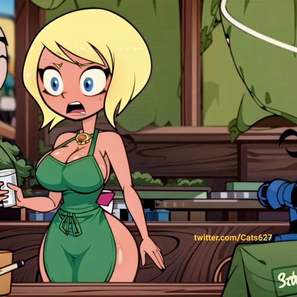 1girl ai_generated big_ass big_breasts blonde_hair blue_eyes cartoon_network cats62 dc_comics iced_latte_with_breast_milk karen_starr meme power_girl stable_diffusion starbucks tagme teen_titans_go teen_titans_go_to_the_movies warner_brothers