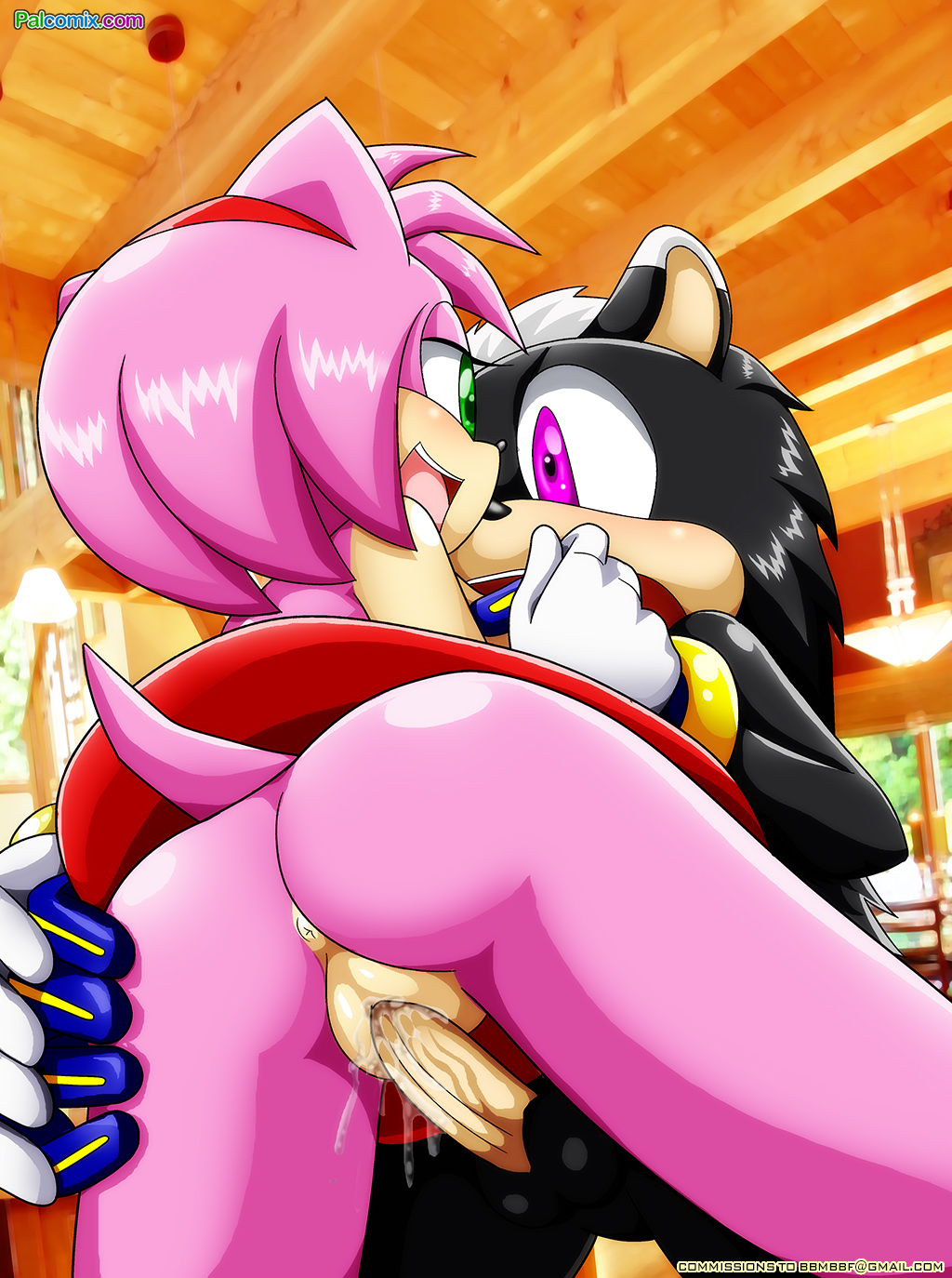 2014 amy_rose anthro anus ass bbmbbf bottomless butt_grab cum cum_in_pussy cum_inside erection female hedgehog male mobius_unleashed orgasm original_character palcomix penetration penis pussy sega sex sexy smile sonic_(series) sonic_the_hedgehog_(series) testicles vaginal vaginal_penetration