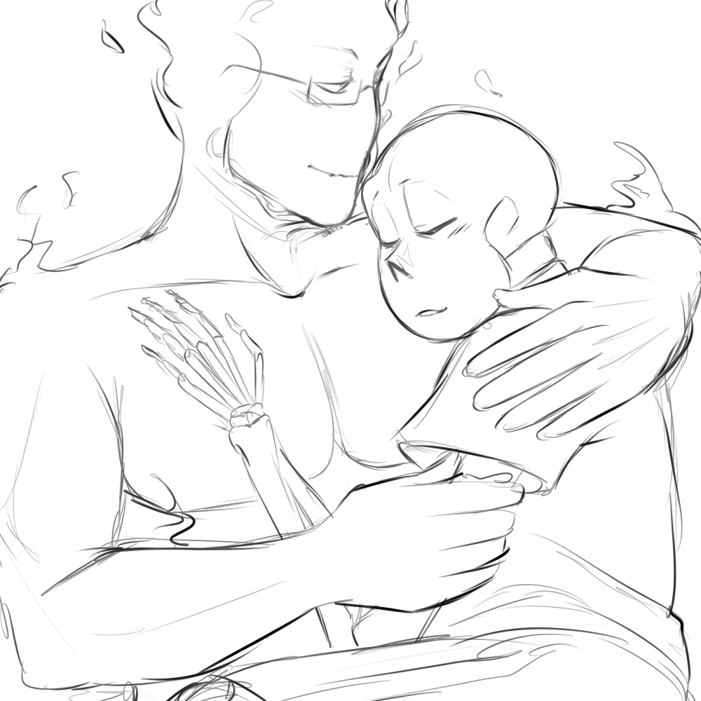 2010s 2018 animated_skeleton bigger_male cuddling duo fire_elemental glasses grillby grillby_(undertale) grillsans hugging larger_male male male_only no_sex nsfwgarbagedump sans sans_(undertale) sansby skeleton sketch sleeping square_glasses topless topless_male undead undertale undertale_(series) white_background wholesome yaoi