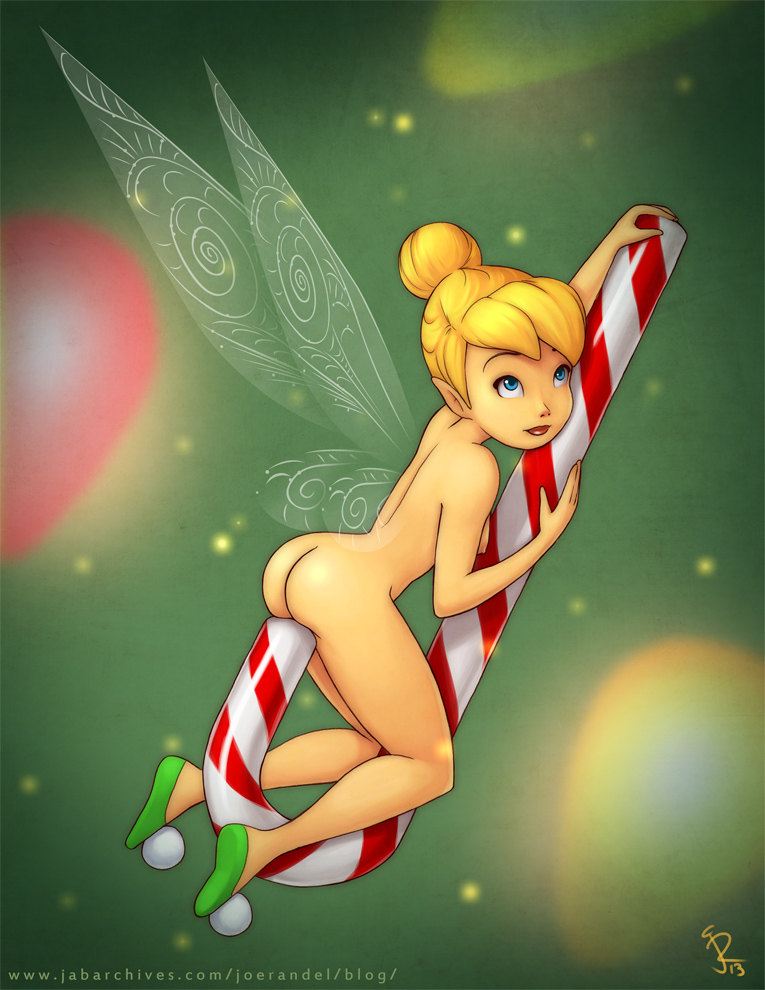 ass candy_cane disney fairy joe_randel_(artist) nude peter_pan tagme tinker_bell wings