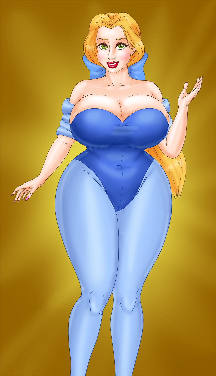 disney gigantic_ass gigantic_breasts hourglass_figure princess_belle saturnxart