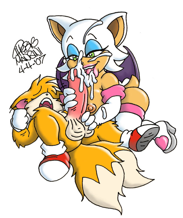 1girl 2007 anthro balls bat breasts canine cum fox fur furry handjob interspecies male mammal miles_"tails"_prower nipples nude penis questionable_consent rouge_the_bat sega sonic_the_hedgehog_(series) straight tagme thebigmansini