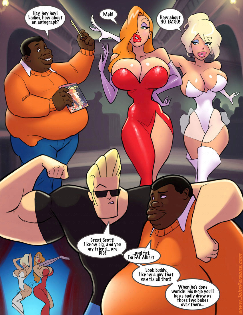 cartoon_network cleavage cool_world crossover disney fat_albert fat_albert_and_the_cosby_kids gloves holli_would huge_breasts jessica_rabbit john_persons johnny_bravo johnny_bravo_(character) sunglasses who_framed_roger_rabbit