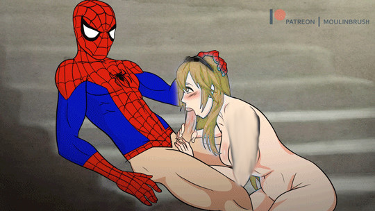 fellatio gwen_stacy marvel marvel_comics moulinbrush peter_parker spider-man spider-man_(series) tagme