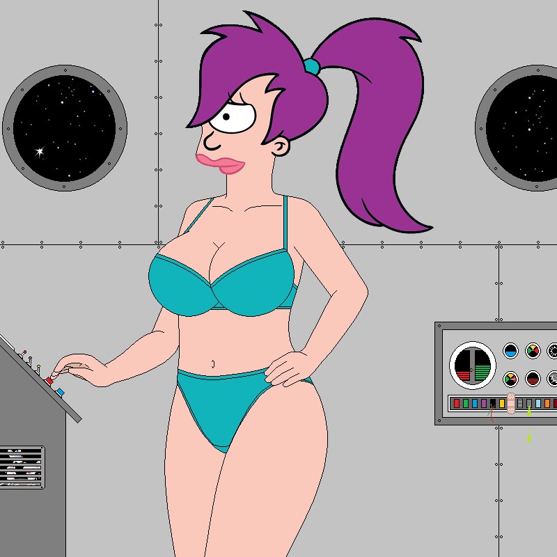 bra futurama panties purple_hair spacecraft turanga_leela