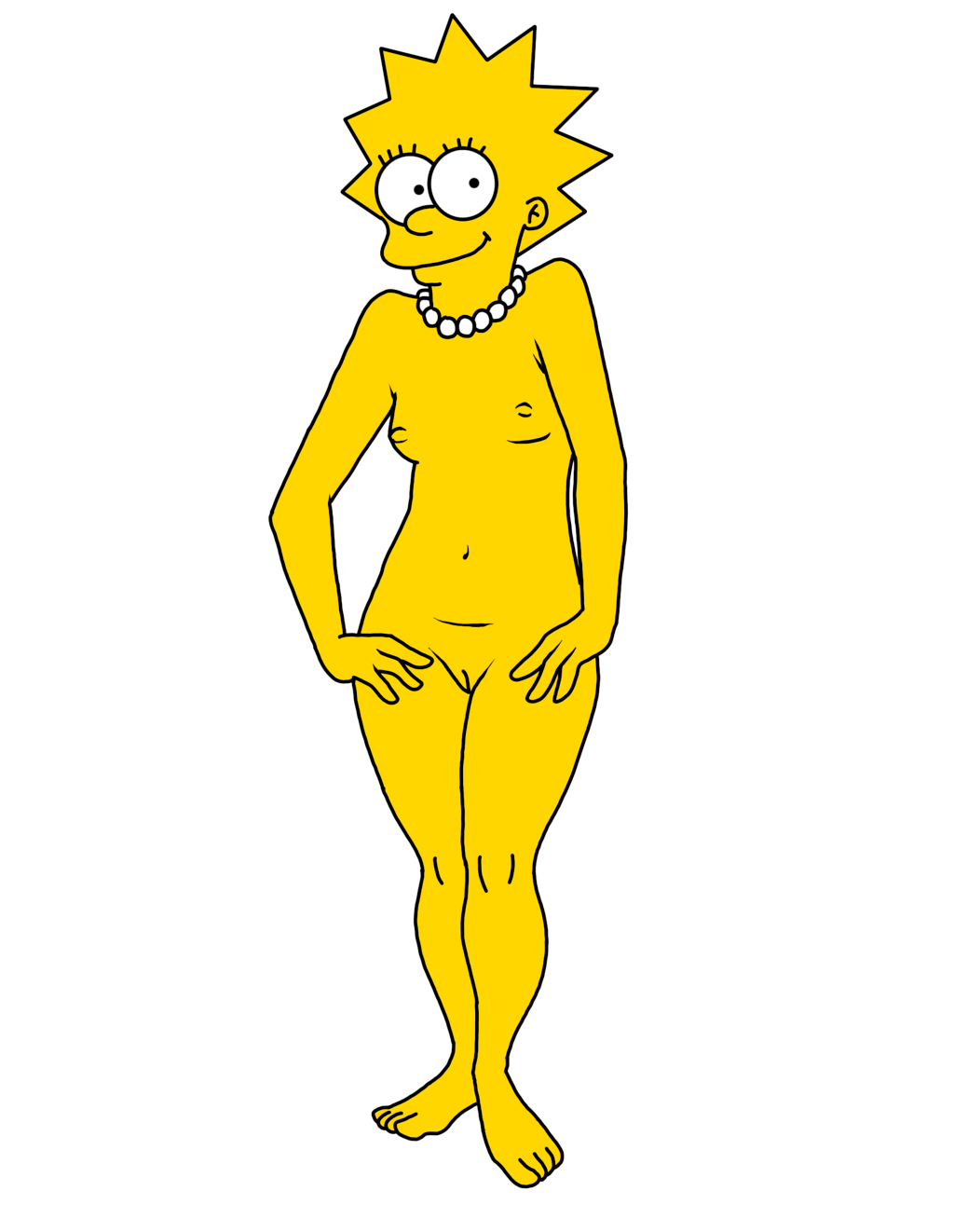 breasts lisa_simpson nipples nude pussy simple_background the_simpsons transparent_background yellow_skin