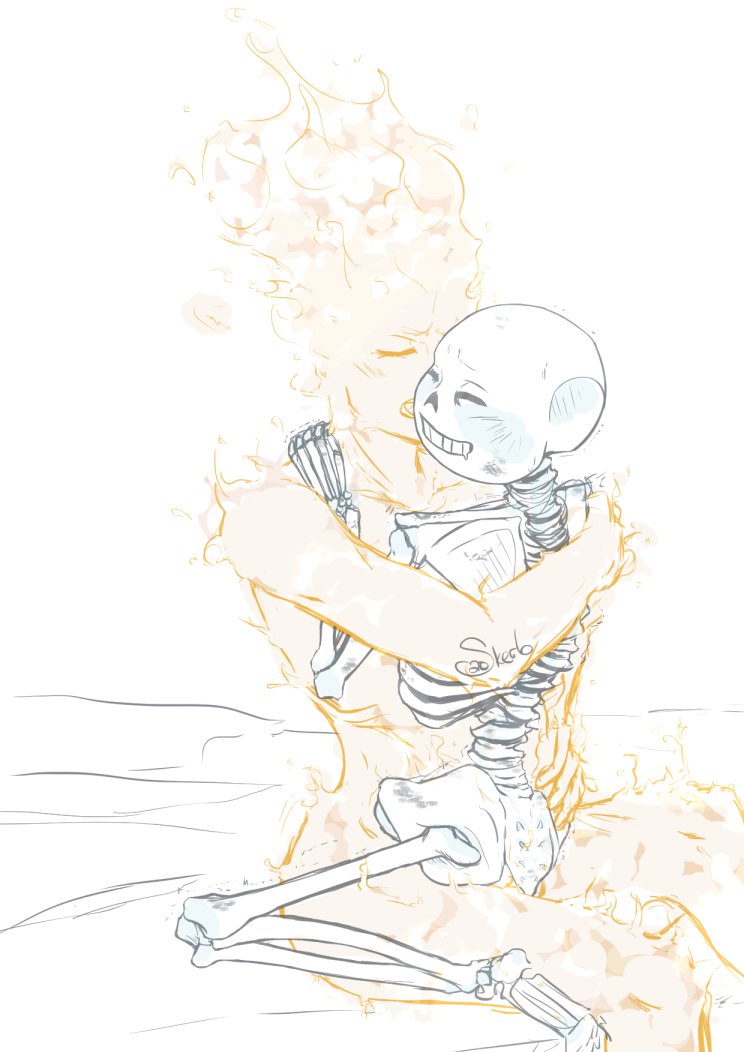 2020 2020s 2boys animated_skeleton artist_name artist_signature blush bottom_sans closed_eyes drooling duo facing_another fire_elemental grillby grillby_(undertale) grillsans male male/male male_focus male_only mastery_position monster monster_boy naked naked_male nude nude_male penetration sans sans_(undertale) seme_grillby sex skeleton skerbbie top_grillby uke_sans undead undertale undertale_(series) white_background yaoi