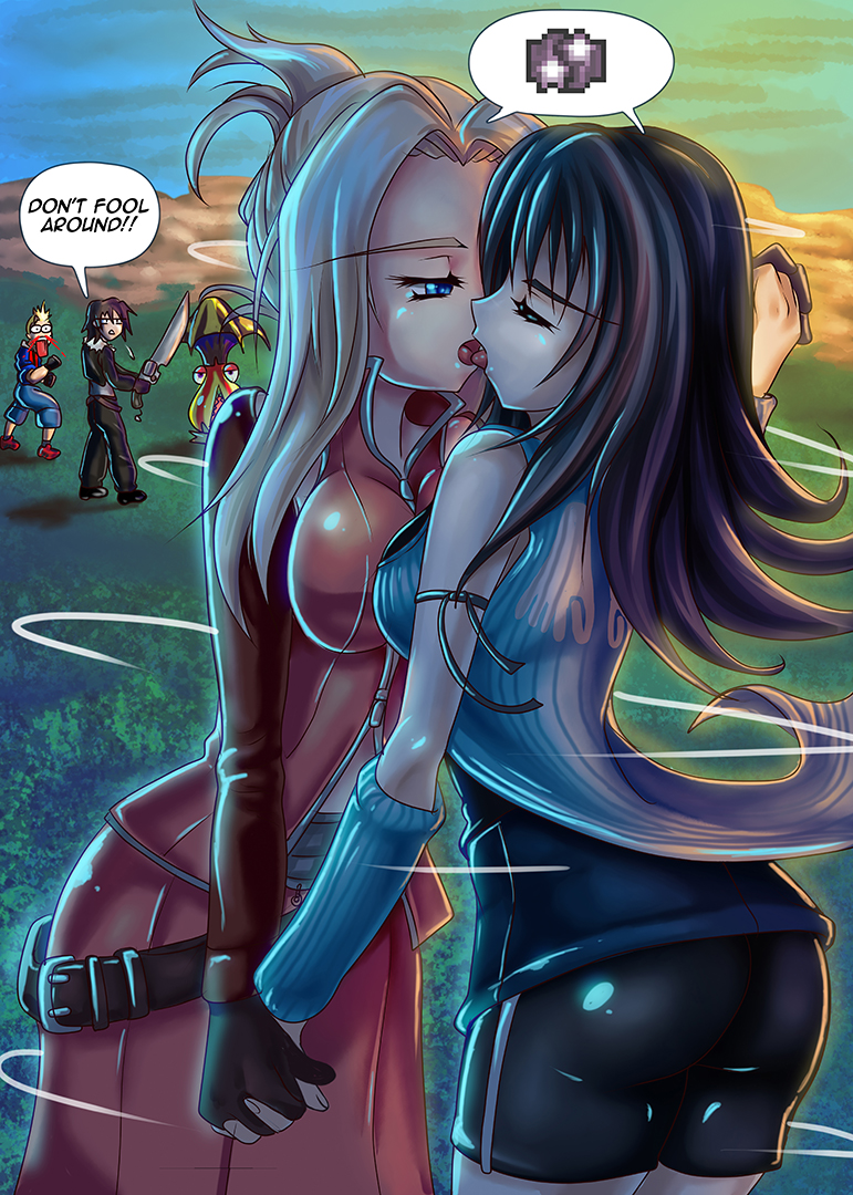ass big_ass big_breasts breasts confused cramous dancing final_fantasy final_fantasy_viii funguar_(final_fantasy) kissing mind_control monster quistis_trepe rinoa_heartilly squall_leonhart yuri zell_dincht