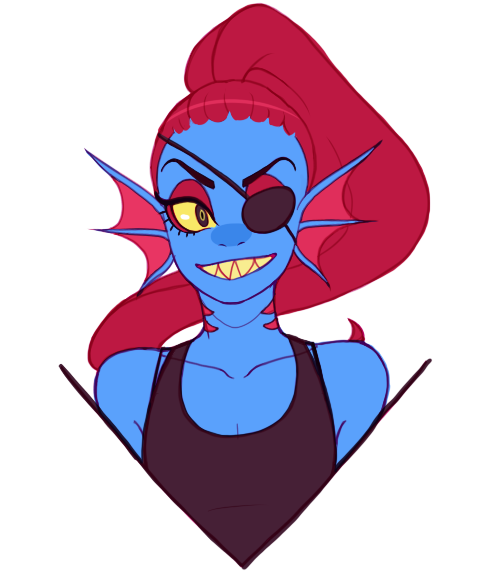 1girl 2010s 2015 anthro anthro_only black_tank_top blue_body blue_skin breasts ear_fins eye_patch eyepatch female_anthro female_only fish fish_girl flat_chest flat_chested hair marine monster portrait red_hair sharp_teeth small_breasts solo_anthro solo_female tank_top tanktop transparent_background undertale undertale_(series) undyne unknown_artist upper_body yellow_sclera yellow_teeth