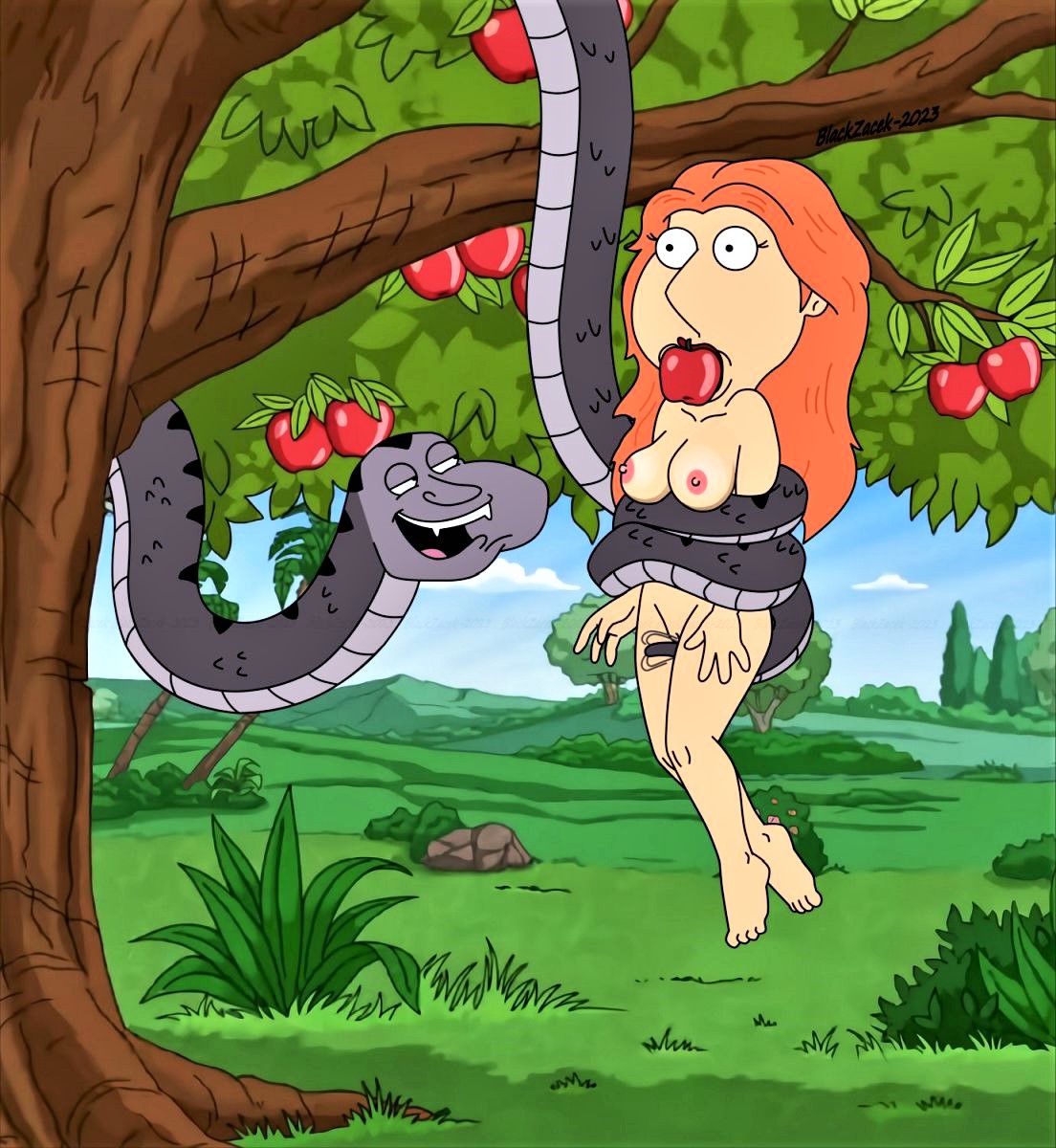 blackzacek breasts erect_nipples family_guy glenn_quagmire lois_griffin nude shaved_pussy thighs
