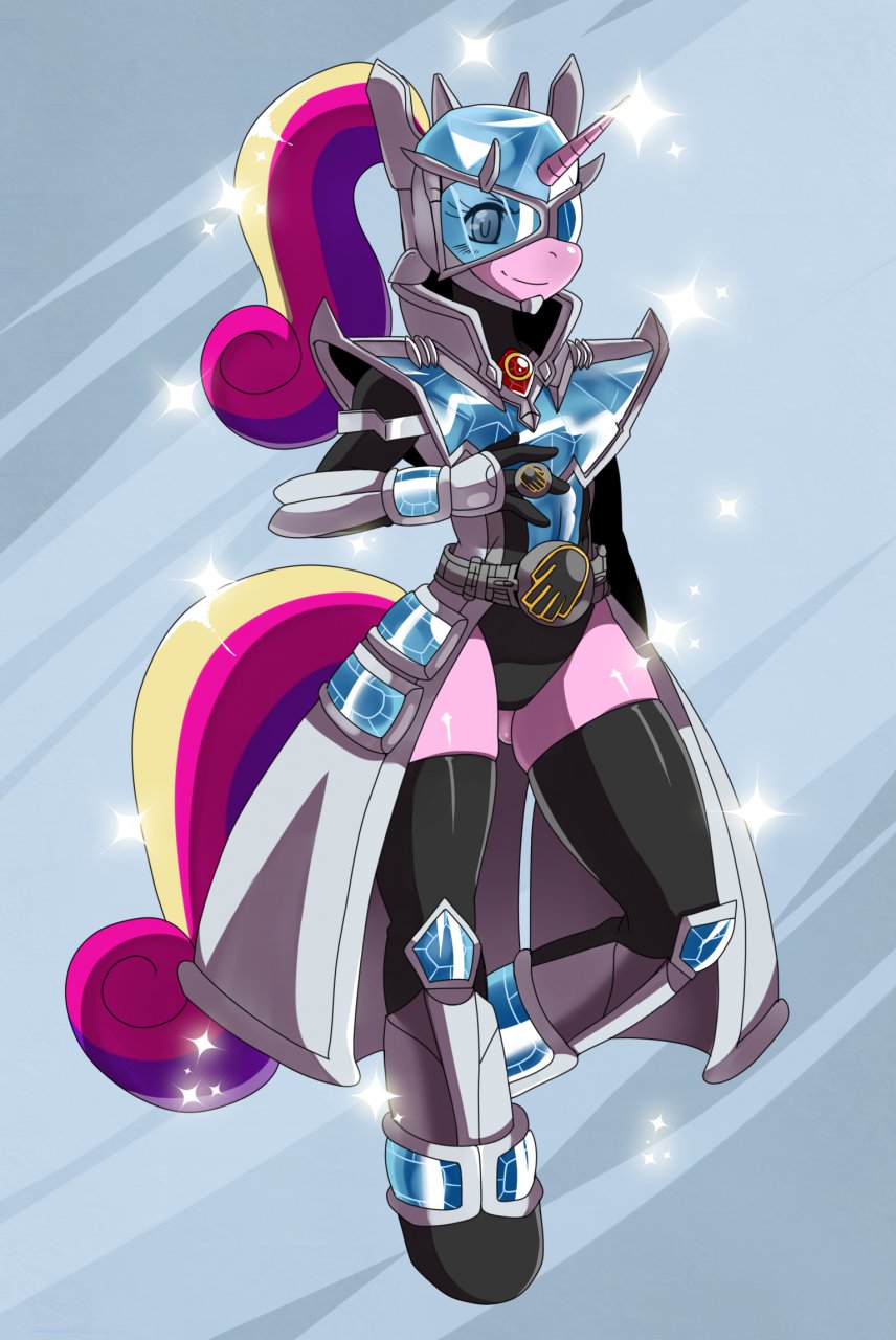 anthro cosplay equine female friendship_is_magic furry hair horn horse kamen_rider kamen_rider_wizard multicolored_hair my_little_pony pony princess_cadance smile solo sssonic2