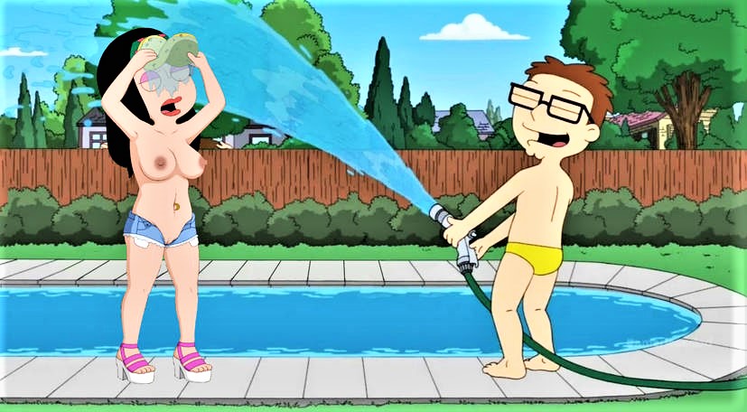 american_dad breasts erect_nipples glasses hayley_smith shaved_pussy shorts steve_smith thighs