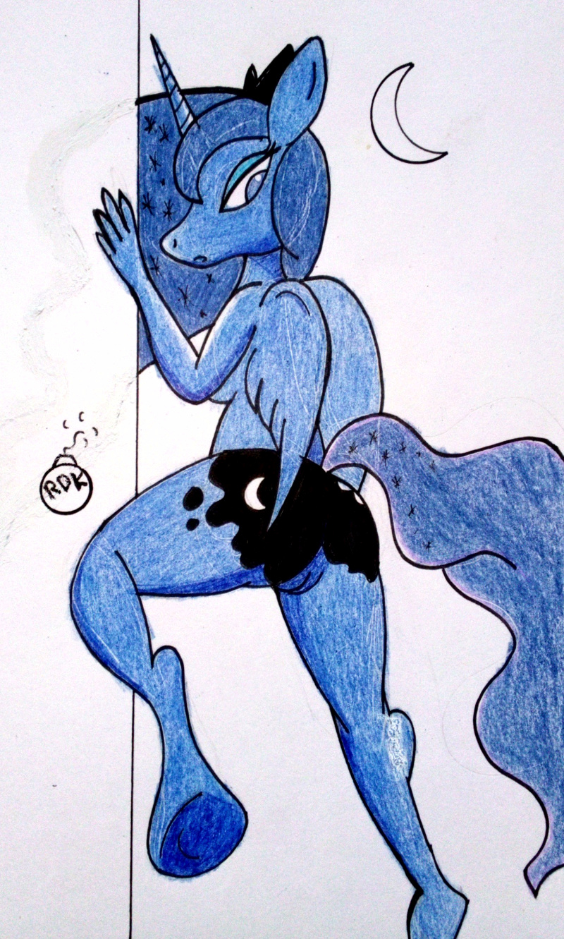 1girl alicorn anthro anthrofied ass ass breasts friendship_is_magic my_little_pony nude nude_female princess_luna pussy rdk