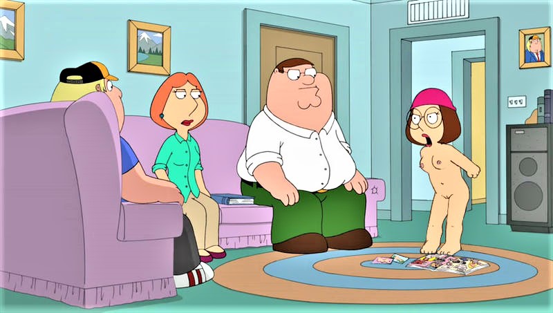 breasts chris_griffin erect_nipples family_guy glasses hat lois_griffin meg_griffin nude peter_griffin shaved_pussy thighs