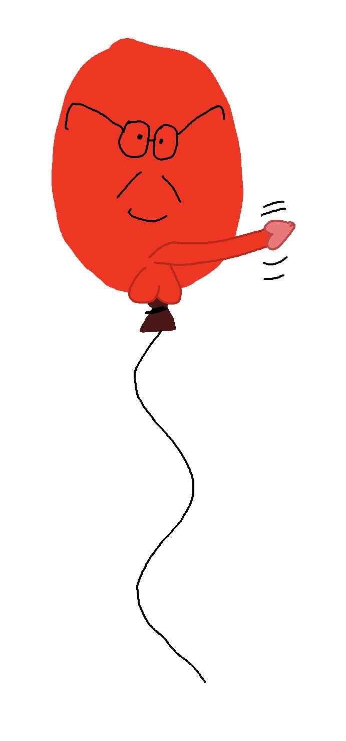 1boy 2024 balloon balls cartoon_network closed_mouth dexter_keane glasses grin grin looking_down male male_only mustache nude open_eyes penis red_balloon red_penis smile tagme testicle the_amazing_world_of_gumball white_background