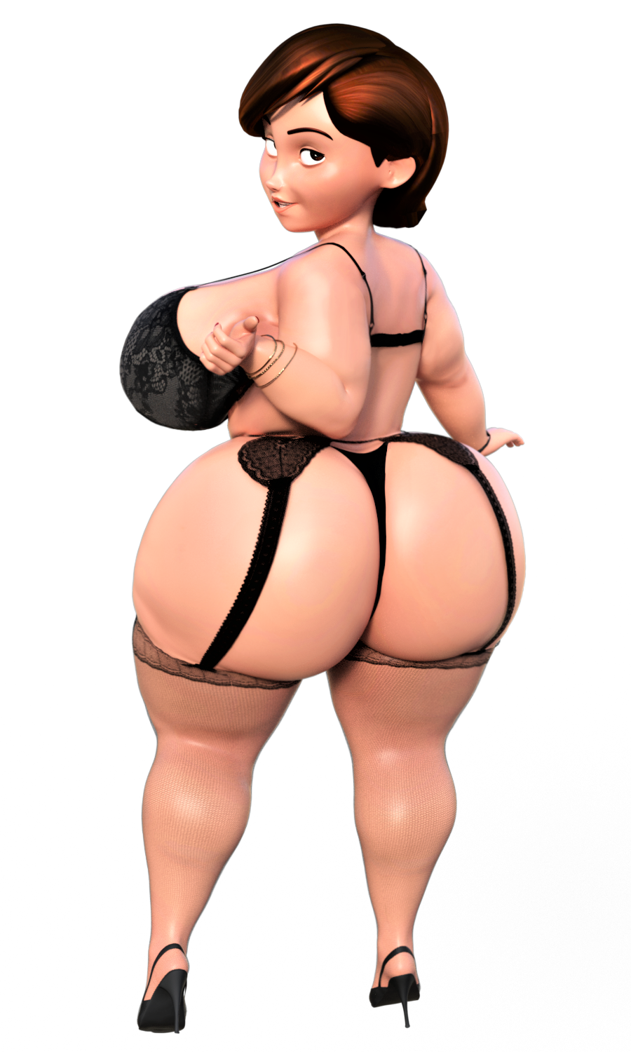 bra helen_parr huge_ass massive_breasts stockings the_incredibles thick_thighs