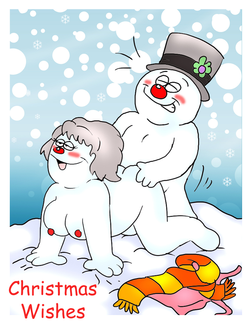 1boy 1girl 2009 breasts christmas crystal doggy_position frosty's_winter_wonderland frosty_the_snowman grey_hair grin male male/female nipples open_mouth penis_in_pussy rankin-bass red_nose rule34 scarf sex snowing snowman snowwomen straight top_hat vaginal