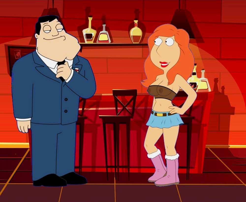 american_dad big_breasts boots crop_top crossover erect_nipples family_guy lois_griffin miniskirt see-through stan_smith thighs