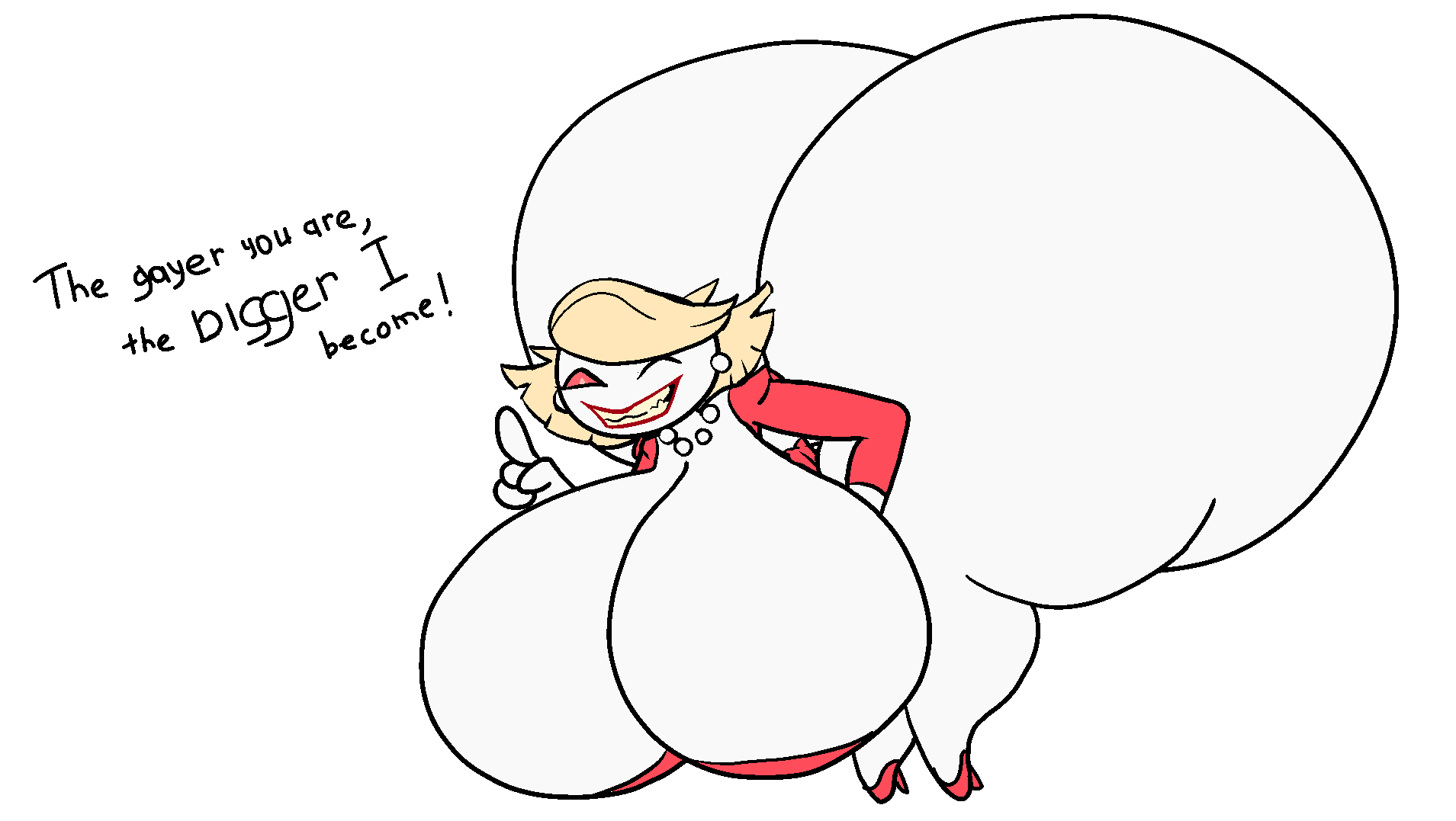 1girl artist_request ass big_ass big_breasts breasts female_focus female_only hazbin_hotel hyper hyper_ass hyper_breasts katie_killjoy_(hazbin_hotel) smooth_skin stop_thinking_about_sex vivienne_medrano