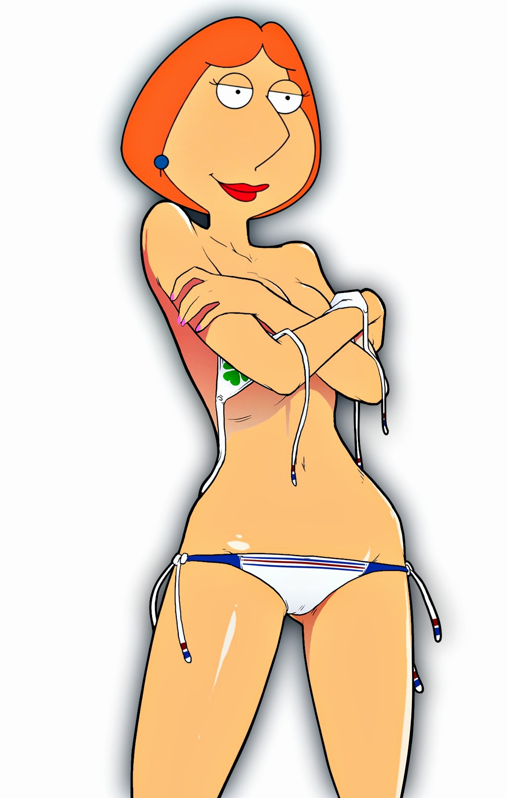 bra breasts family_guy hand_bra lois_griffin panties undressing